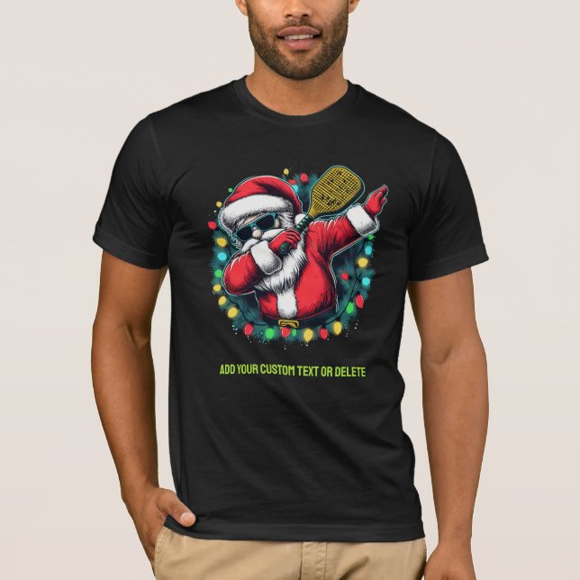 Camiseta Feliz Navidad Dabbing Santa Pickleballer Regalo (Anverso)