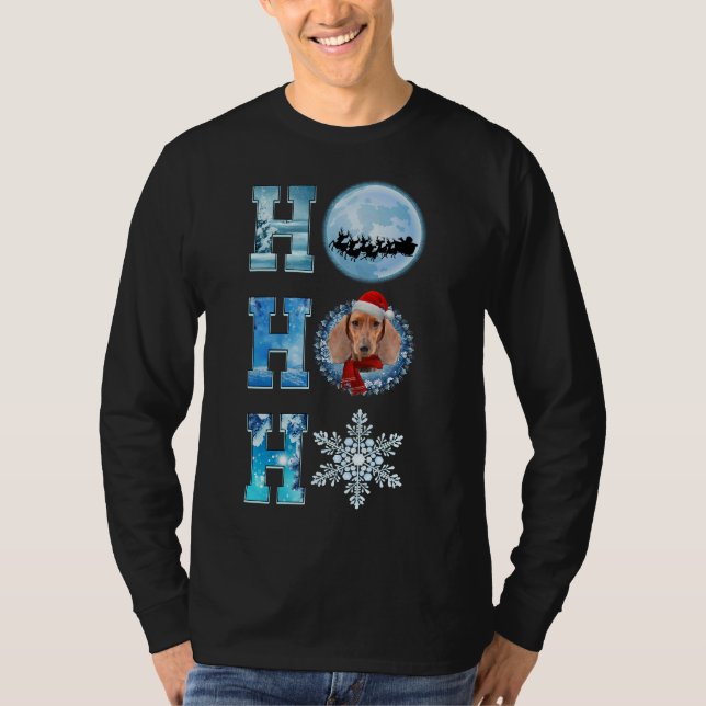 Camiseta Feliz Navidad Dachshund Nieve Feliz Navidad Orn (Anverso)