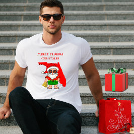 Camiseta ¡Feliz Navidad de Florida! Vibe Tropical Santa Gua