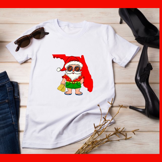 Camiseta ¡Feliz Navidad de Florida! Vibe Tropical Santa Gua (Subido por el creador)
