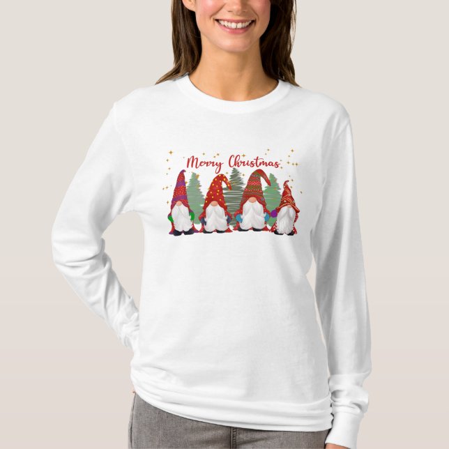 Camiseta Feliz Navidad De La Familia Gnome (Anverso)