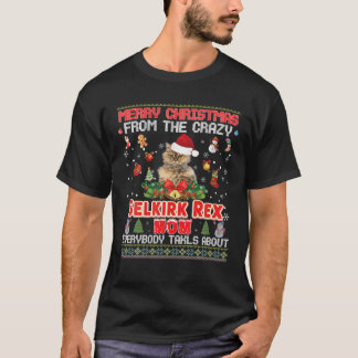 Camiseta Feliz Navidad De La Madre Gato De Selkirk Rex Cada