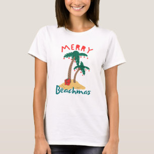 Camiseta Feliz Navidad de Playa en Julio