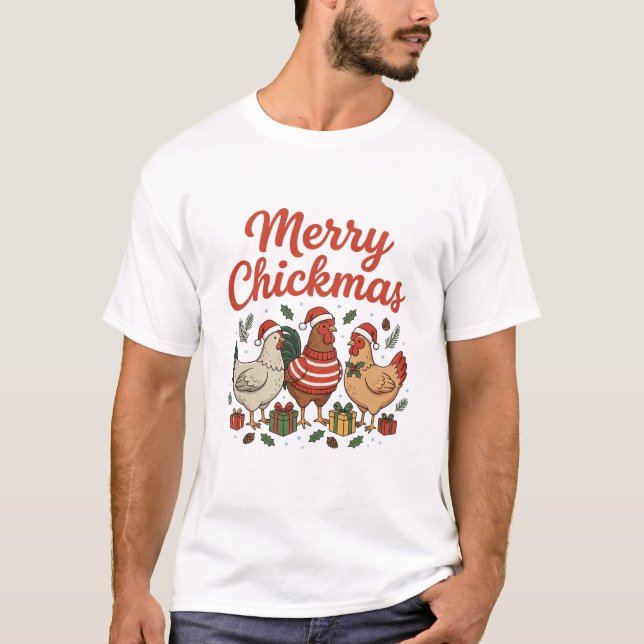 Camiseta Feliz Navidad de Pollo (Anverso)
