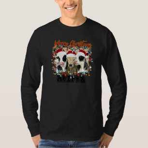 Camiseta Feliz Navidad De Vaca Colgando Con Mi Agricultor D