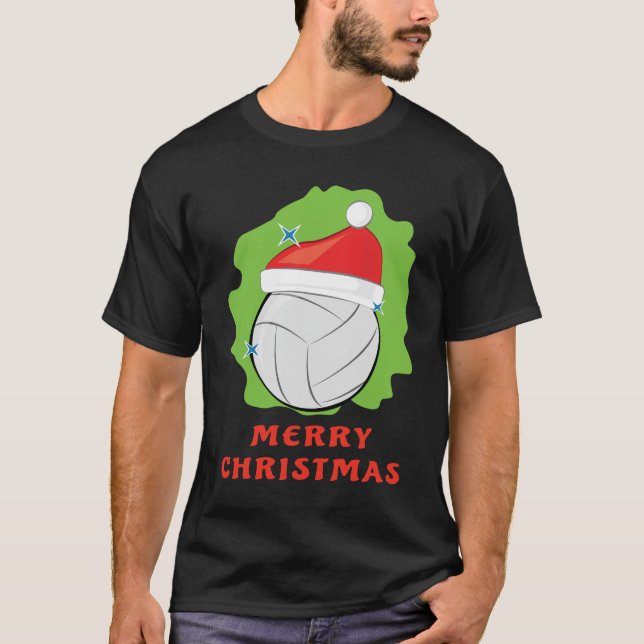 Camiseta Feliz Navidad de Voleibol - Divertido (Anverso)