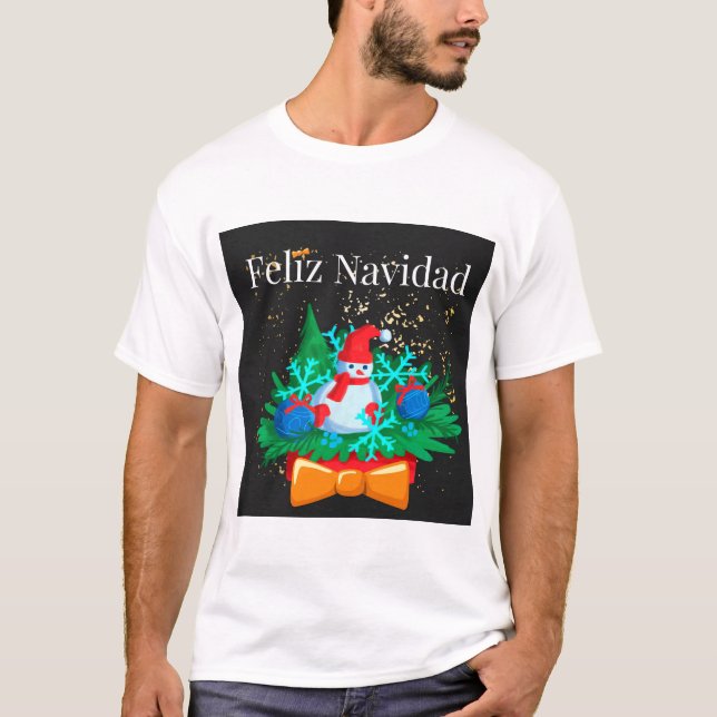 Camiseta Feliz Navidad, decoración navidad (Anverso)
