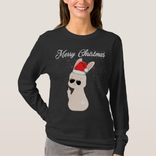 Camiseta Feliz Navidad Dedo Medio Dedo Rude Xmas Bunny Feo