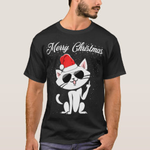 Camiseta Feliz Navidad Dedo Medio Dedo Rudo Navidad Gato Fe