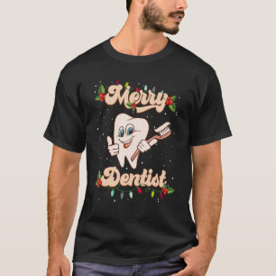 Camiseta Feliz Navidad Dentist Teeth Santa Hat Leopard Pl