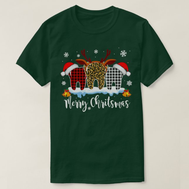 Camiseta Feliz Navidad Dentista Santa Hat Classic TShirt (Diseño del anverso)