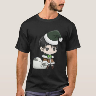 Camiseta Feliz Navidad desde el ataque de Levi Ackerman a T