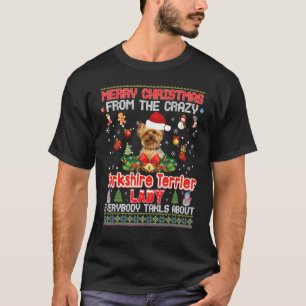 Camiseta Feliz Navidad desde el muchacho de Perro de Yorksh
