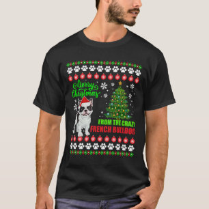 Camiseta Feliz Navidad desde el perro Bulldog francés, sudo