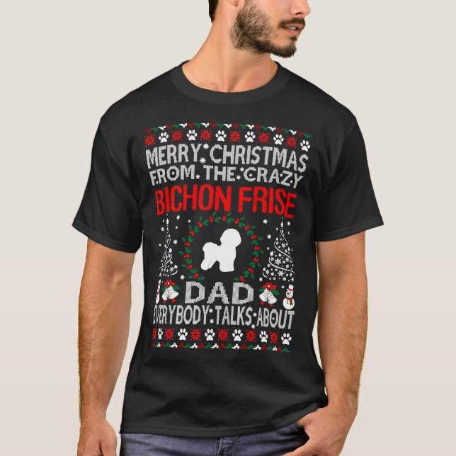 Camiseta Feliz Navidad desde el regalo de papá de Bichon Fr (Anverso)