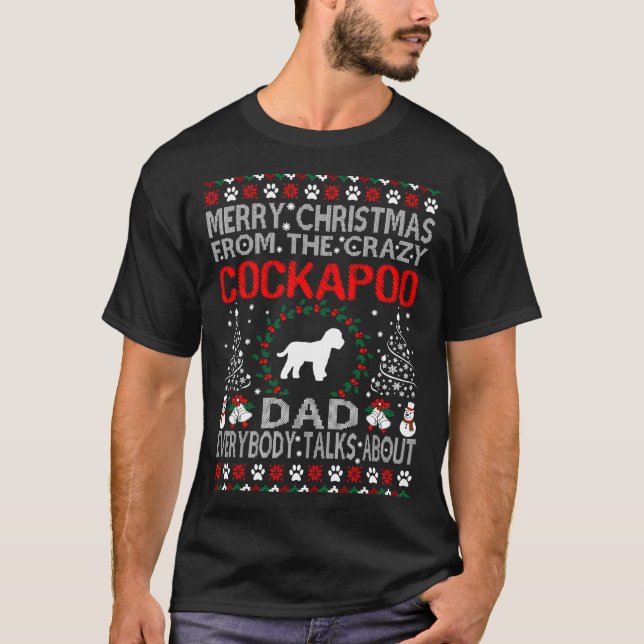 Camiseta Feliz Navidad desde el regalo de papá de Cockapoo (Anverso)
