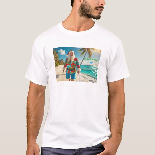Camiseta Feliz Navidad desde la playa (Anverso)