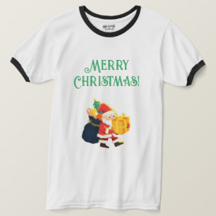 Camiseta Feliz Navidad Deseos De Ringer Impreso
