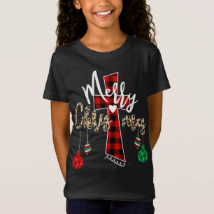 Camiseta Feliz Navidad Dios Cruz Búfalo Cristiano Jugado