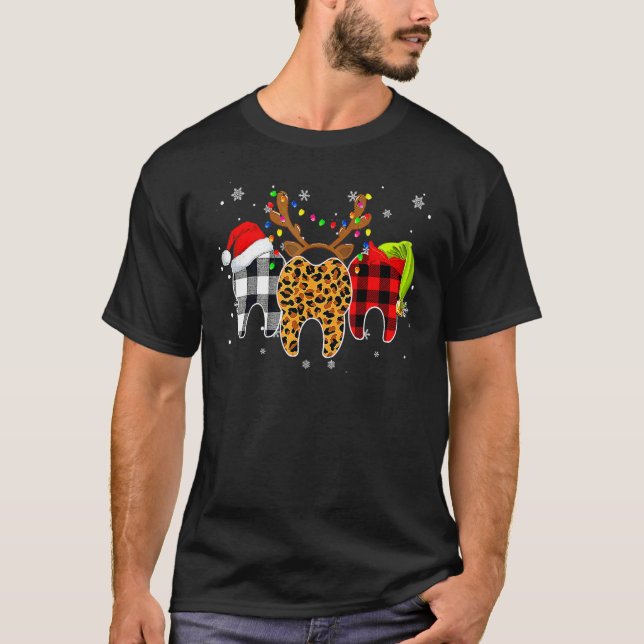 Camiseta Feliz Navidad Disfraz de Diente Asistente Dental X (Anverso)