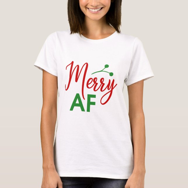 Camiseta Feliz Navidad divertida como F*** Navidades (Anverso)