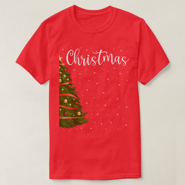 Camiseta Feliz Navidad Divertido juego de parejas de árbol  (Diseño del anverso)