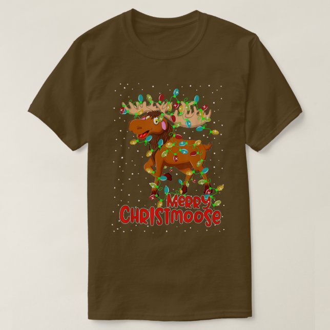 Camiseta Feliz Navidad, divertidos Navidades Moose Xmas Tre (Diseño del anverso)