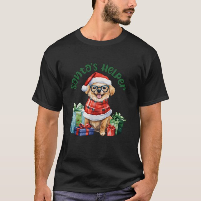 Camiseta Feliz Navidad Dog Santa s Helper Lon (Anverso)