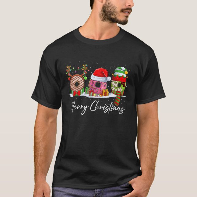 Camiseta Feliz Navidad Donuts Santa Navidades Pajama Donu (Anverso)