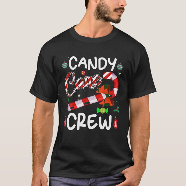 Camiseta Feliz Navidad Dulce Candy Cane Crew Xmas Tree Li (Anverso)