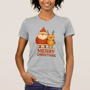 Camiseta Feliz Navidad – Dúo de Santa y Reno