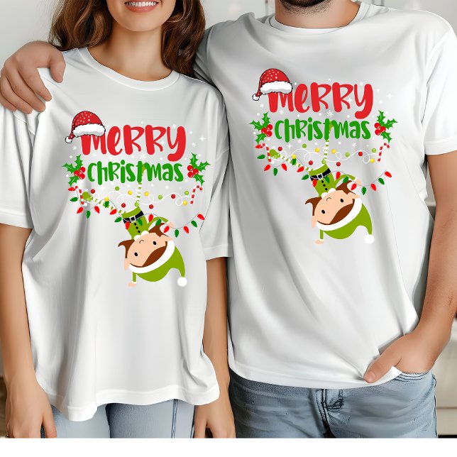 Camiseta Feliz Navidad Elf en pareja Familia Navidad Navida (Merry Christmas Family Look)
