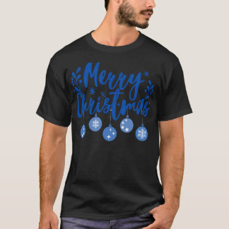 Camiseta Feliz Navidad En Azul Y Blanco