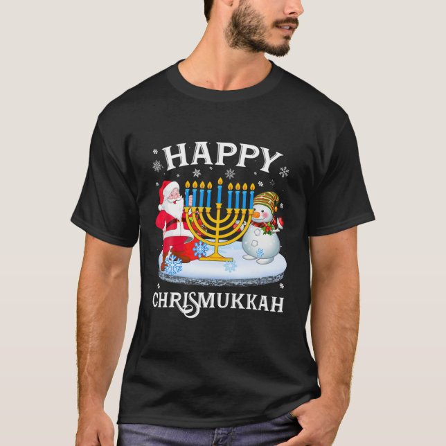 Camiseta Feliz Navidad en Chrismukkah Navidades divertidos  (Anverso)