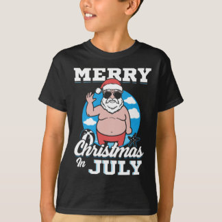 Camiseta Feliz Navidad En Julio Divertido Santa 