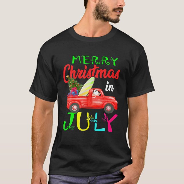Camiseta Feliz Navidad En Julio En El Surfin Del Camión De  (Anverso)
