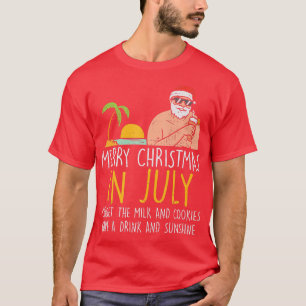 Camiseta Feliz Navidad En Julio En Santa Beach Cocktail Sum