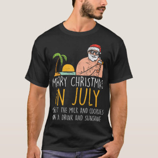 Camiseta Feliz Navidad En Julio En Santa Beach Cocktail Sum