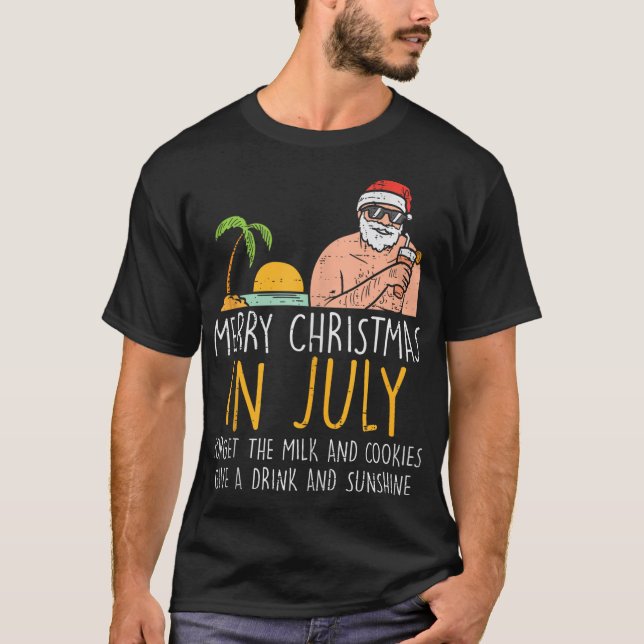 Camiseta Feliz Navidad En Julio En Santa Beach Cocktail Sum (Anverso)