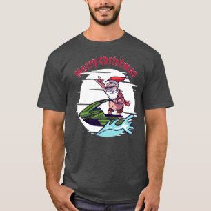 Camiseta Feliz Navidad en julio en Santa Claus las aguas de