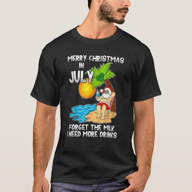 Camiseta Feliz Navidad En Julio Olvídate De La Leche Que Ne (Anverso)