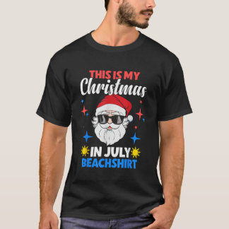 Camiseta Feliz Navidad en julio Papá Noel en los hombres de