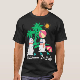 Camiseta Feliz Navidad En Julio Snowman TShirts Decoración