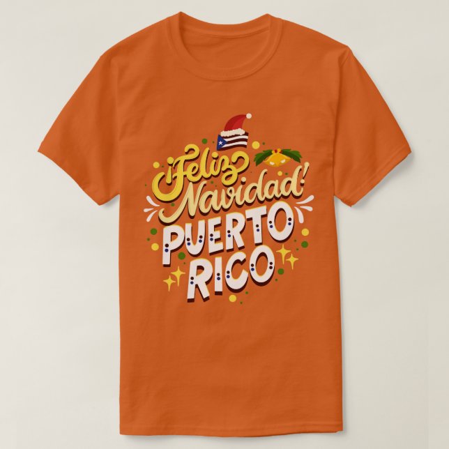 Camiseta Feliz Navidad en Puerto Rico (Diseño del anverso)