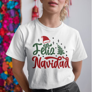 Camiseta Feliz Navidad en rojo y verde