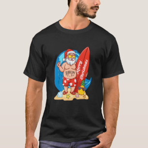Camiseta Feliz Navidad en Santa Surfista Navidades de veran