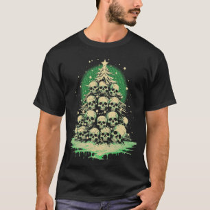 Camiseta Feliz Navidad Espectacular árbol gótico de cráneos