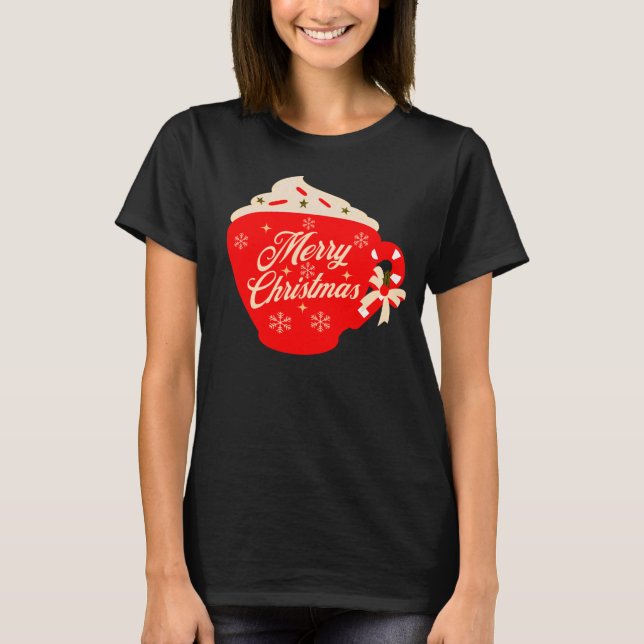 Camiseta Feliz Navidad Espuma de copas de nieve (Anverso)