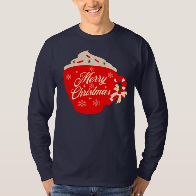 Camiseta Feliz Navidad Espuma de copas de nieve (Anverso)