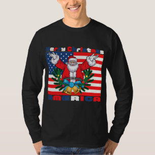 Camiseta Feliz Navidad Estados Unidos Santa Claus Funny Usa